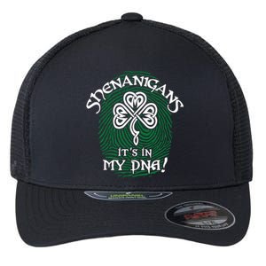 Funny St Patrick's Day Shenanigans It's In My DNA Fingerprint Flexfit Unipanel Trucker Cap