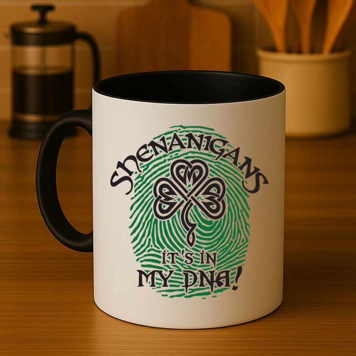 Funny St Patrick's Day Shenanigans It's In My DNA Fingerprint Mug