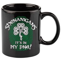 Funny St Patrick's Day Shenanigans It's In My DNA Fingerprint 11oz C Handle Ceramic Mug