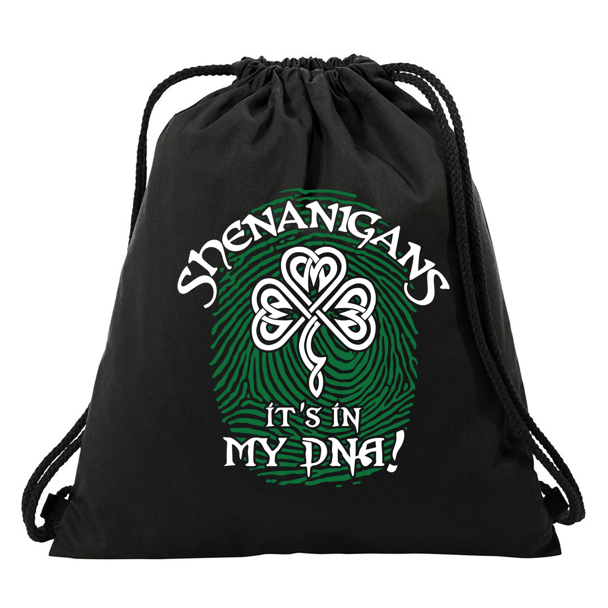 Funny St Patrick's Day Shenanigans It's In My DNA Fingerprint Drawstring Bag