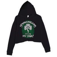 Funny St Patrick's Day Shenanigans It's In My DNA Fingerprint Crop Fleece Hoodie