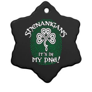 Funny St Patrick's Day Shenanigans It's In My DNA Fingerprint Ceramic Star Ornament