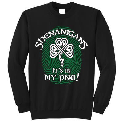 Funny St Patrick's Day Shenanigans It's In My DNA Fingerprint Tall Sweatshirt