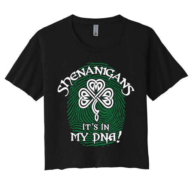 Funny St Patrick's Day Shenanigans It's In My DNA Fingerprint Crop Top