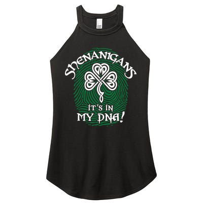 Funny St Patrick's Day Shenanigans It's In My DNA Fingerprint Women's Perfect Tri Rocker Tank