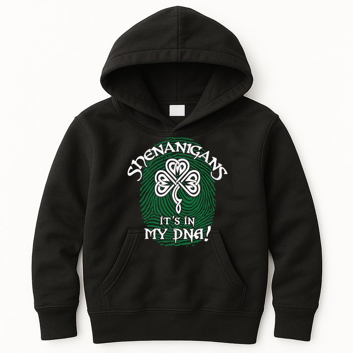 Funny St Patrick's Day Shenanigans It's In My DNA Fingerprint Kids Hoodie
