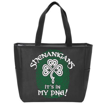 Funny St Patrick's Day Shenanigans It's In My DNA Fingerprint Zip Tote Bag