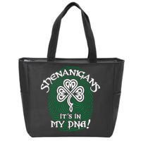 Funny St Patrick's Day Shenanigans It's In My DNA Fingerprint Zip Tote Bag