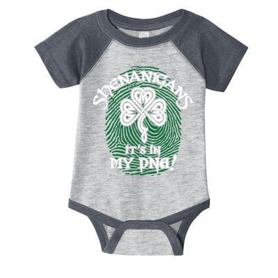 Funny St Patrick's Day Shenanigans It's In My DNA Fingerprint Infant Baby Jersey Bodysuit