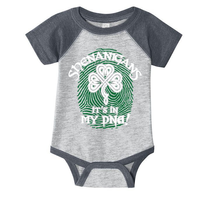 Funny St Patrick's Day Shenanigans It's In My DNA Fingerprint Infant Baby Jersey Bodysuit