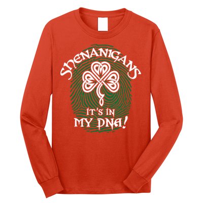 Funny St Patrick's Day Shenanigans It's In My DNA Fingerprint Long Sleeve Shirt