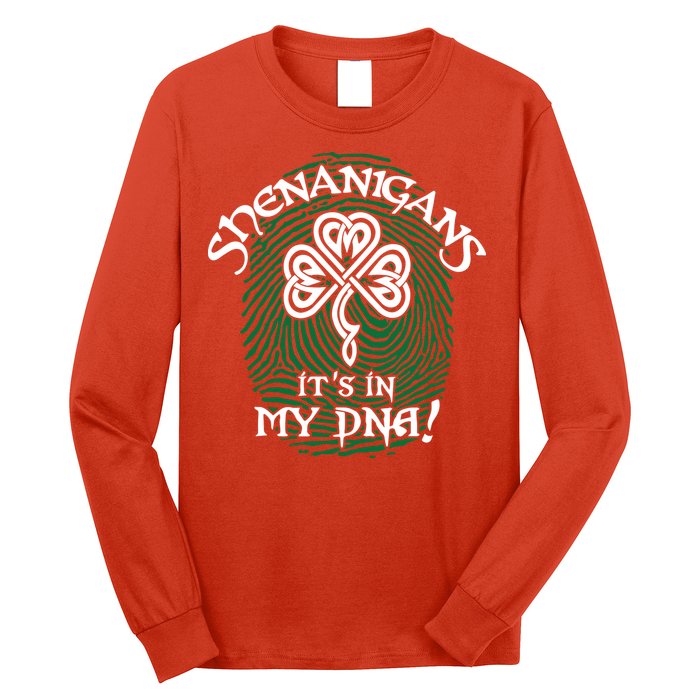 Funny St Patrick's Day Shenanigans It's In My DNA Fingerprint Long Sleeve Shirt
