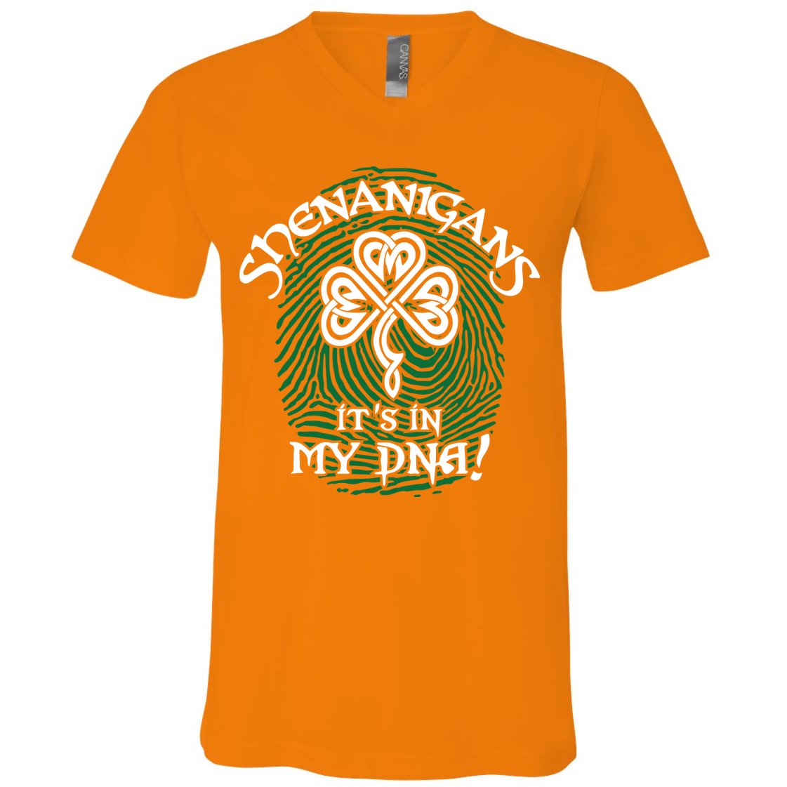 Funny St Patrick's Day Shenanigans It's In My DNA Fingerprint V-Neck T-Shirt
