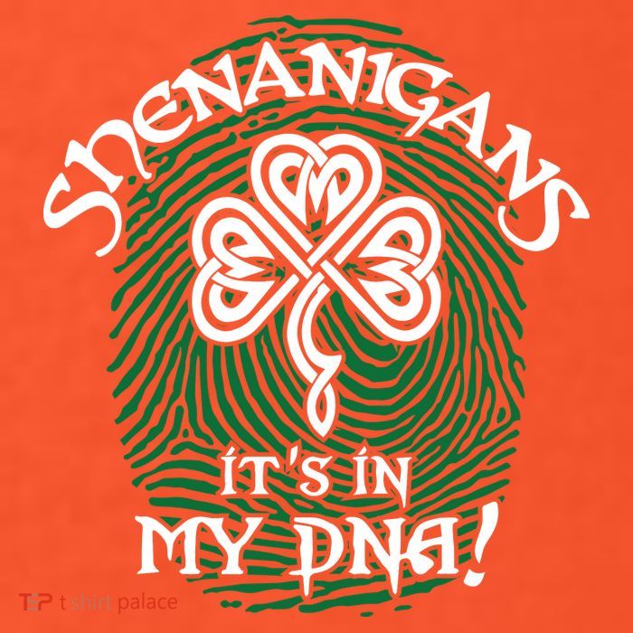 Funny St Patrick's Day Shenanigans It's In My DNA Fingerprint Button