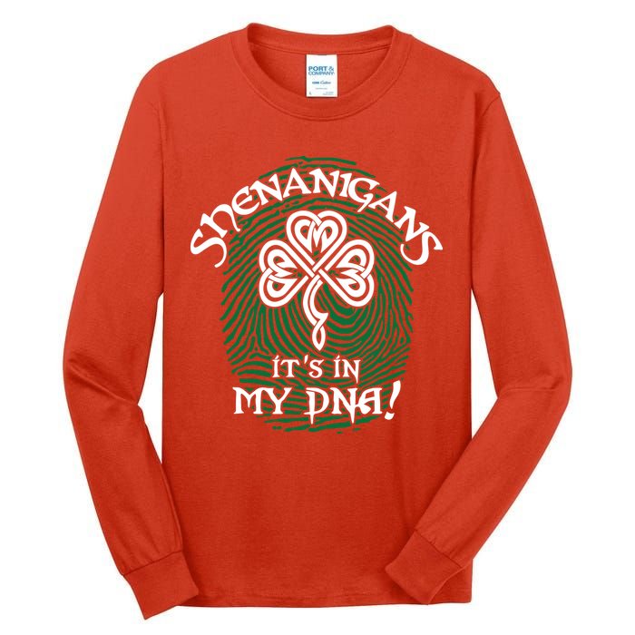 Funny St Patrick's Day Shenanigans It's In My DNA Fingerprint Tall Long Sleeve T-Shirt