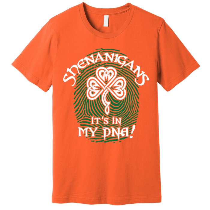 Funny St Patrick's Day Shenanigans It's In My DNA Fingerprint Premium T-Shirt