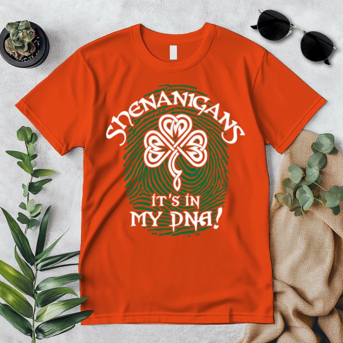 Funny St Patrick's Day Shenanigans It's In My DNA Fingerprint Premium T-Shirt