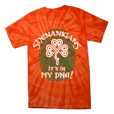 Funny St Patrick's Day Shenanigans It's In My DNA Fingerprint Tie-Dye T-Shirt