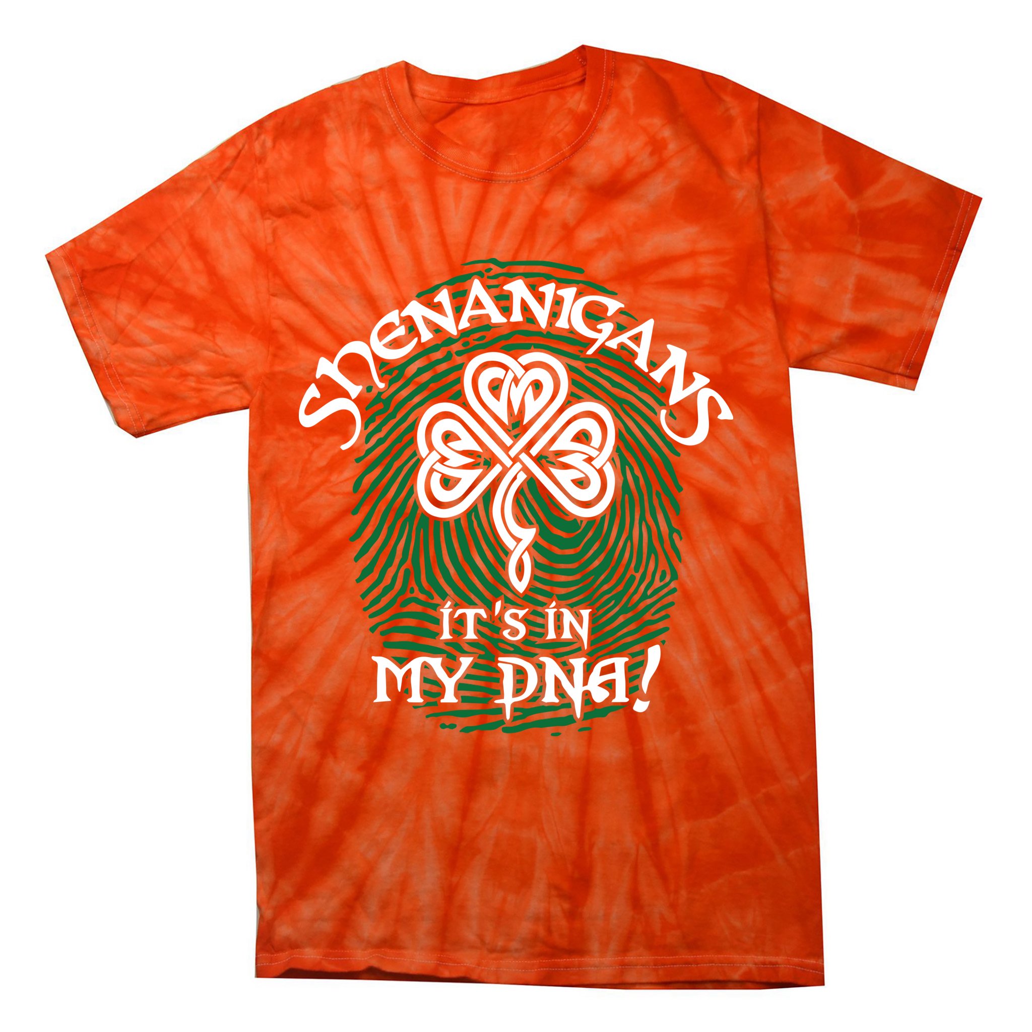 Funny St Patrick's Day Shenanigans It's In My DNA Fingerprint Tie-Dye T-Shirt