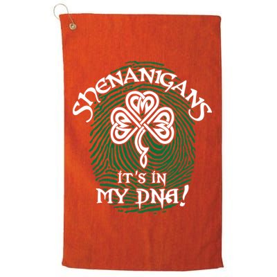 Funny St Patrick's Day Shenanigans It's In My DNA Fingerprint Golf Towel