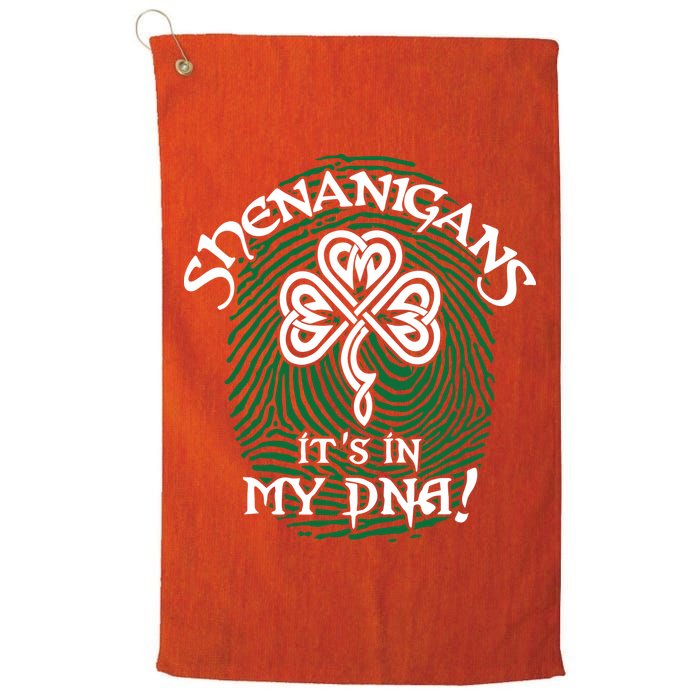Funny St Patrick's Day Shenanigans It's In My DNA Fingerprint Golf Towel