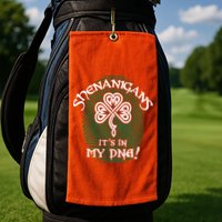 Funny St Patrick's Day Shenanigans It's In My DNA Fingerprint Golf Towel
