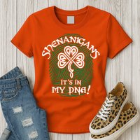 Funny St Patrick's Day Shenanigans It's In My DNA Fingerprint Womens T-Shirt