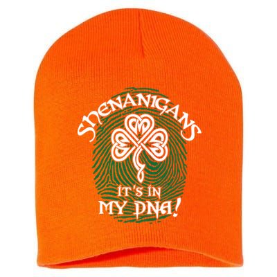 Funny St Patrick's Day Shenanigans It's In My DNA Fingerprint Short Acrylic Beanie
