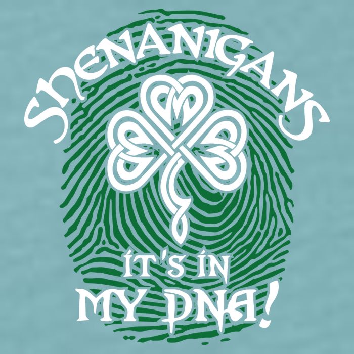 Funny St Patrick's Day Shenanigans It's In My DNA Fingerprint Sueded Cloud Jersey T-Shirt