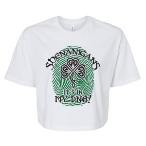 Funny St Patrick's Day Shenanigans It's In My DNA Fingerprint Bella+Canvas Jersey Crop Tee