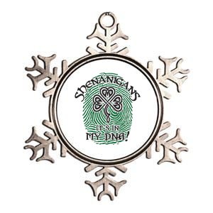 Funny St Patrick's Day Shenanigans It's In My DNA Fingerprint Metallic Star Ornament