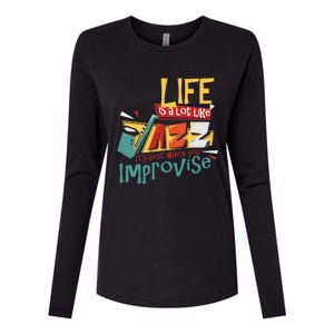 Funny Sax Player Gifts Jazz Music Saxophone Womens Cotton Relaxed Long Sleeve T-Shirt