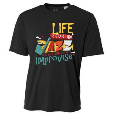 Funny Sax Player Gifts Jazz Music Saxophone Cooling Performance Crew T-Shirt