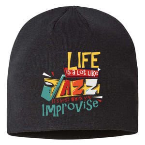 Funny Sax Player Gifts Jazz Music Saxophone Sustainable Beanie