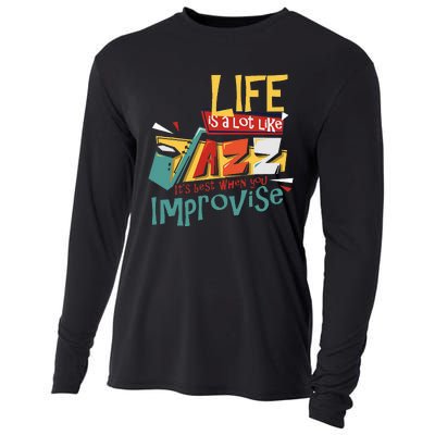 Funny Sax Player Gifts Jazz Music Saxophone Cooling Performance Long Sleeve Crew