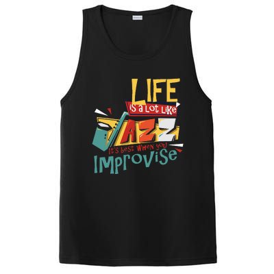 Funny Sax Player Gifts Jazz Music Saxophone PosiCharge Competitor Tank