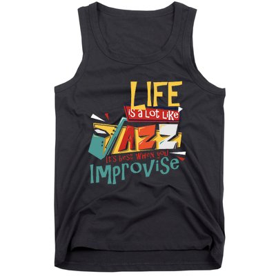 Funny Sax Player Gifts Jazz Music Saxophone Tank Top