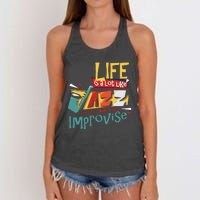 Funny Sax Player Gifts Jazz Music Saxophone Women's Knotted Racerback Tank