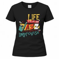 Funny Sax Player Gifts Jazz Music Saxophone Women's T-Shirt