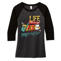 Funny Sax Player Gifts Jazz Music Saxophone Women's Tri-Blend 3/4-Sleeve Raglan Shirt