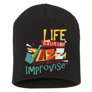 Funny Sax Player Gifts Jazz Music Saxophone Short Acrylic Beanie