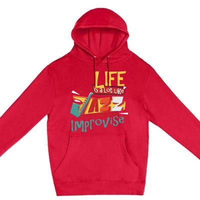 Funny Sax Player Gifts Jazz Music Saxophone Premium Pullover Hoodie