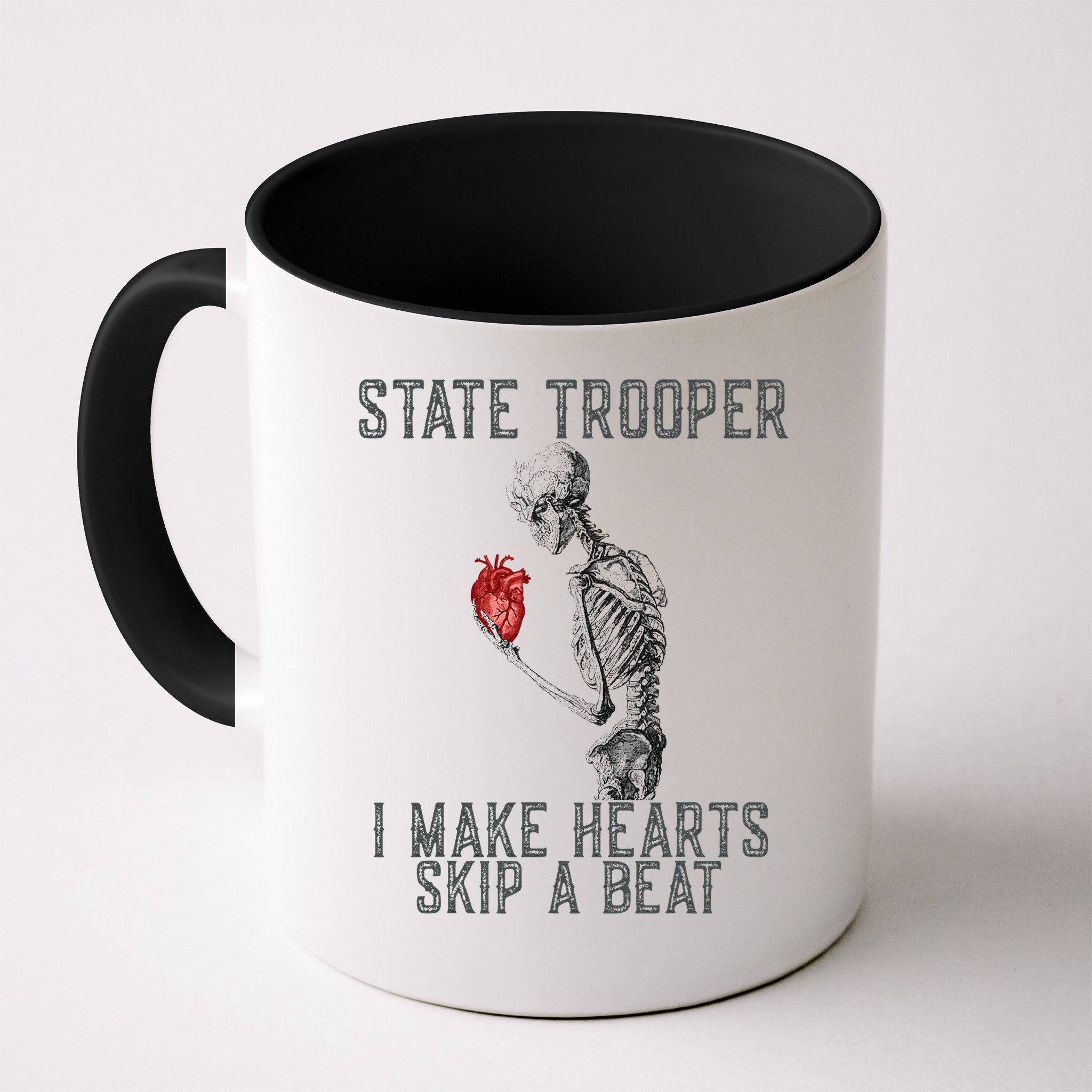 Funny State Police Saying Skeleton Design Hearts Skip A Mug