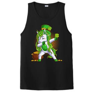 Funny St Patricks Dabbing Leprechaun Unicorn PosiCharge Competitor Tank