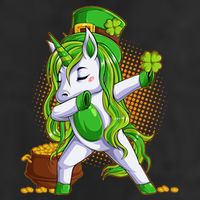 Funny St Patricks Dabbing Leprechaun Unicorn Microfiber Hand Towel
