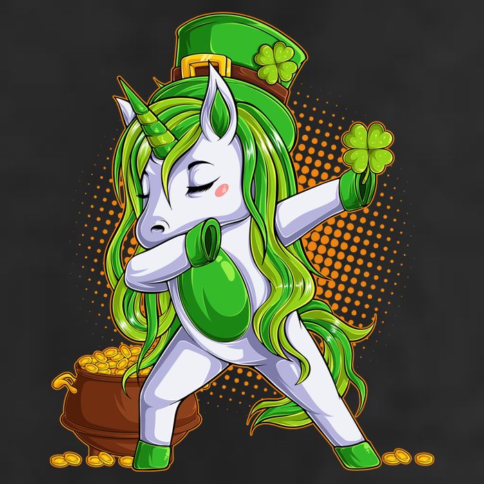Funny St Patricks Dabbing Leprechaun Unicorn Microfiber Hand Towel