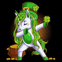 Funny St Patricks Dabbing Leprechaun Unicorn Women's Crop Top Tee