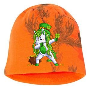 Funny St Patricks Dabbing Leprechaun Unicorn Kati - Camo Knit Beanie