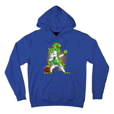 Funny St Patricks Dabbing Leprechaun Unicorn Hoodie