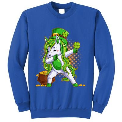 Funny St Patricks Dabbing Leprechaun Unicorn Sweatshirt